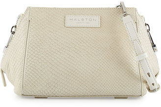 Halston Lizard-Embossed Leather Crossbody Bag, Dark Bone