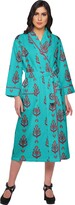 Thumbnail for your product : Moomaya Printed Women’s Robe Dressing Gown with Pockets Bath Robe Girls Teal Blue