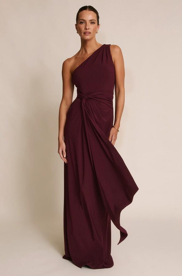 Six Stories One Shoulder Drape Stretch Bridesmaid