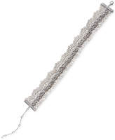 Jewel Badgley Mischka Silver-Tone Crystal and Lace Choker Necklace, 16and#034; + 3and#034; extender