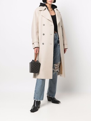 Harris Wharf London Double-Breasted Wool Trench Coat