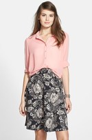 Thumbnail for your product : Lily White Print Crepe Full Midi Skirt (Juniors)