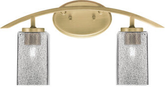 Toltec Lighting Kurve 2 Light Bath Bar Shown In New Age Brass Finish With 3.5\