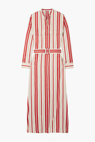 Thumbnail for your product : Bouguessa Belted Striped Poplin Midi Shirt Dress