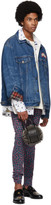 Thumbnail for your product : Gucci Pink and Blue Leopard Skinny Jeans