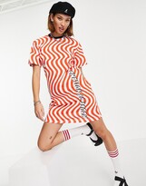 Thumbnail for your product : House of Holland wavey branded t-shirt dress in red
