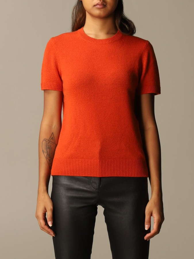 Theory Cashmere Sweater With Short Sleeves - ShopStyle