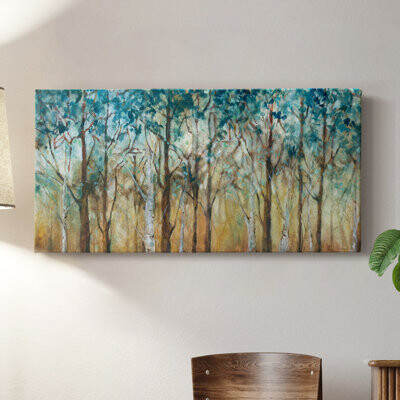 Union Rustic Sunlit Birch Grove- Gallery Wrapped Canvas -Ready to Hang