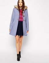 Thumbnail for your product : ASOS Faux Fur Hooded Duffle Coat