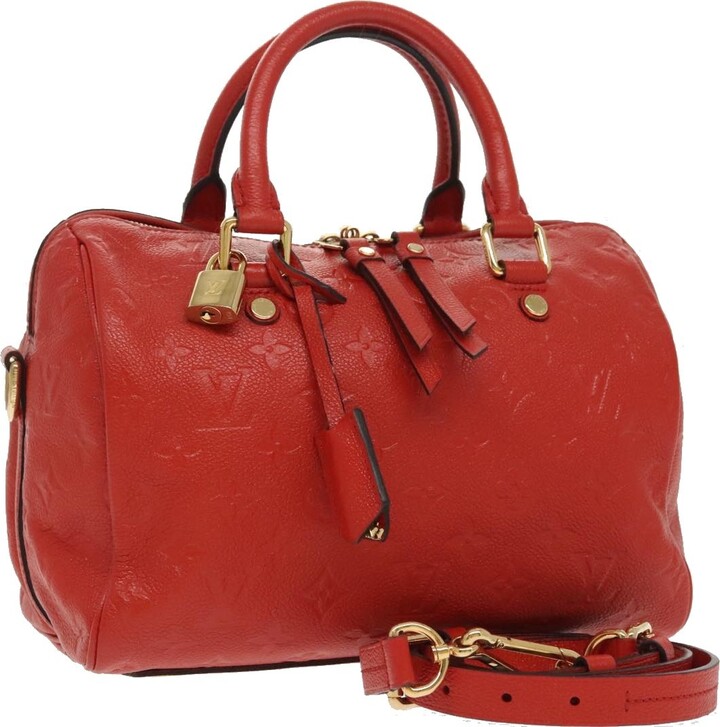 Louis Vuitton Speedy Bandouliere Bag Monogram Empreinte Giant Red Leather Handbag (Pre-Owned)