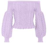 Valentino Cropped off-the-shoulder wool sweater