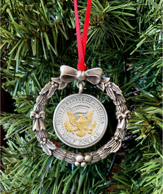 Presidential Half Dollar Wreath Ornament