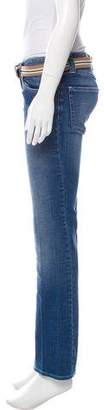 Burberry Low-Rise Straight-Leg Jeans w/ Belt