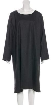 eskandar Midi Wool Dress Grey Midi Wool Dress