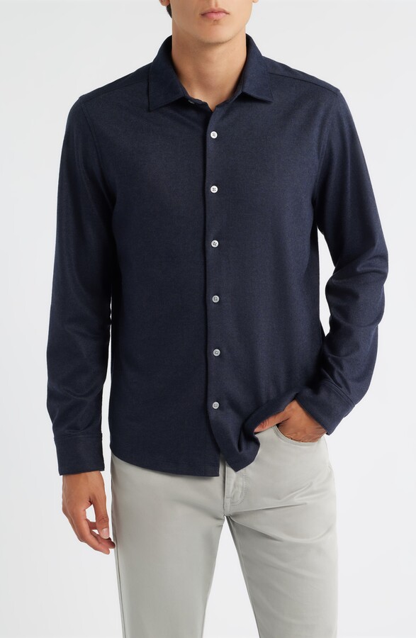 Robert Barakett Alonzo Knit Button-Up Shirt