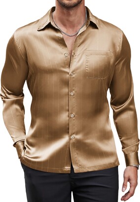 J.VER Men's French Cuff Dress Shirts Regular Fit Long Sleeve Spead Collar  Metal Cufflink