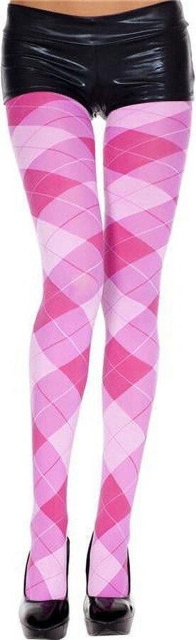 Music Legs Women’s Women’s Big argyle Women’s Spandex Pantyhose 7013- Pink/Fuschia