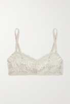 Thumbnail for your product : I.D. Sarrieri Anna Metallic Embroidered Tulle Soft-cup Bra - Silver