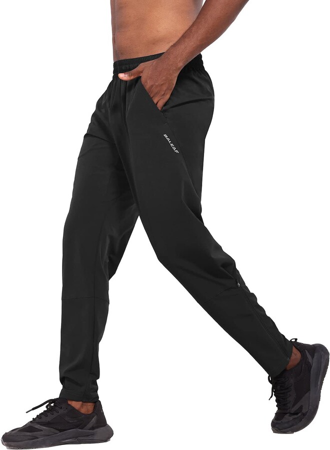 BALEAF Men's Lightweight Outdoor Trousers Water Resistant Casual Track Pants  with Stretch Quick Dry Zipper Hiking Trousers Black Size M - ShopStyle
