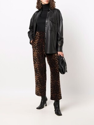 Pierre Louis Mascia Leopard-Print Cropped Trousers