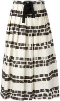 Max Mara - brushstroke print pleated skirt - women - coton - 44