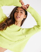 Thumbnail for your product : Liquorish cropped jumper in neon yellow