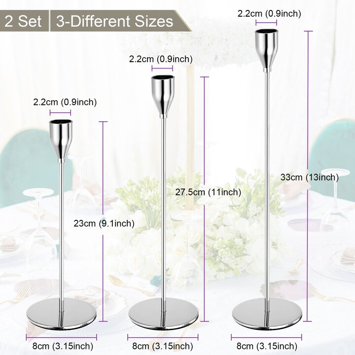 Unique Bargains Candlestick Holder, Taper Candle Holders Metal Fits 3/4