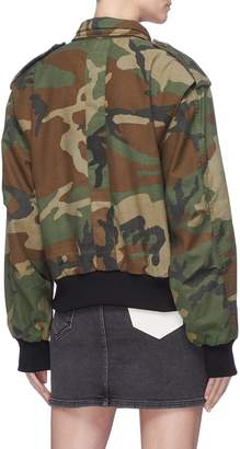 The R Collective Patch pocket camouflage print bomber jacket