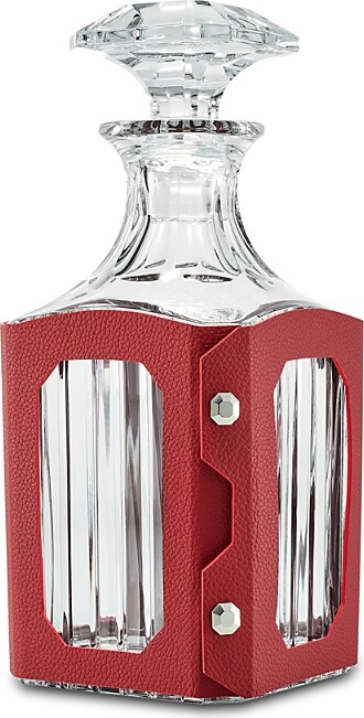 Baccarat Octogone Decanter Leather Case, Red
