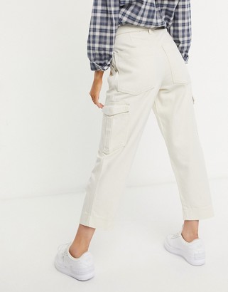 French Connection denim cargo jeans in cream - part of a set - ShopStyle