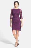 Thumbnail for your product : Adrianna Papell Zip Detail Ruched Lace Sheath Dress