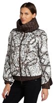 Thumbnail for your product : Moncler white floral 'Fiest' ribbed down filled coat