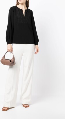 Paule Ka Embroidered Button-Neck Top