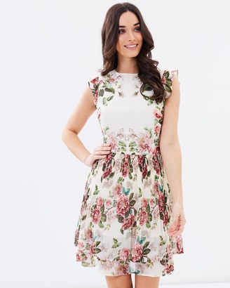 Oasis Tiered Pleated Skater Dress