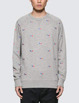 Thumbnail for your product : MAISON KITSUNÉ Tricolor Fox Embroidery All-Over Sweatshirt