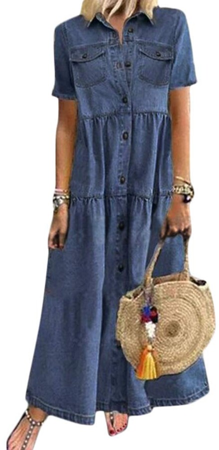boho denim dress