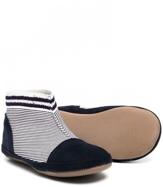 Pépé Striped Fabric Ankle Boots