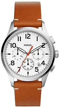 Fossil Men's Vintage 54 Chrono Timer Stainless Steel Quartz Watch with Leather Calfskin Strap
