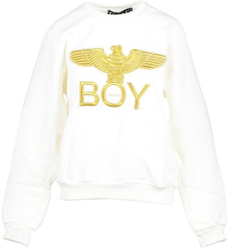 Boy London Off White & Gold Cotton Women's Sweatshirt