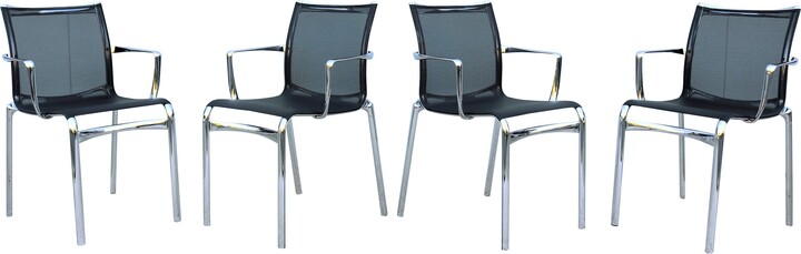 Modern Italian Alberto Meda For Alias Bigframe Mesh Dining Armchairs, Set Of 4