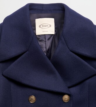 Tod's Double Breasted Coat in Mixed Wool