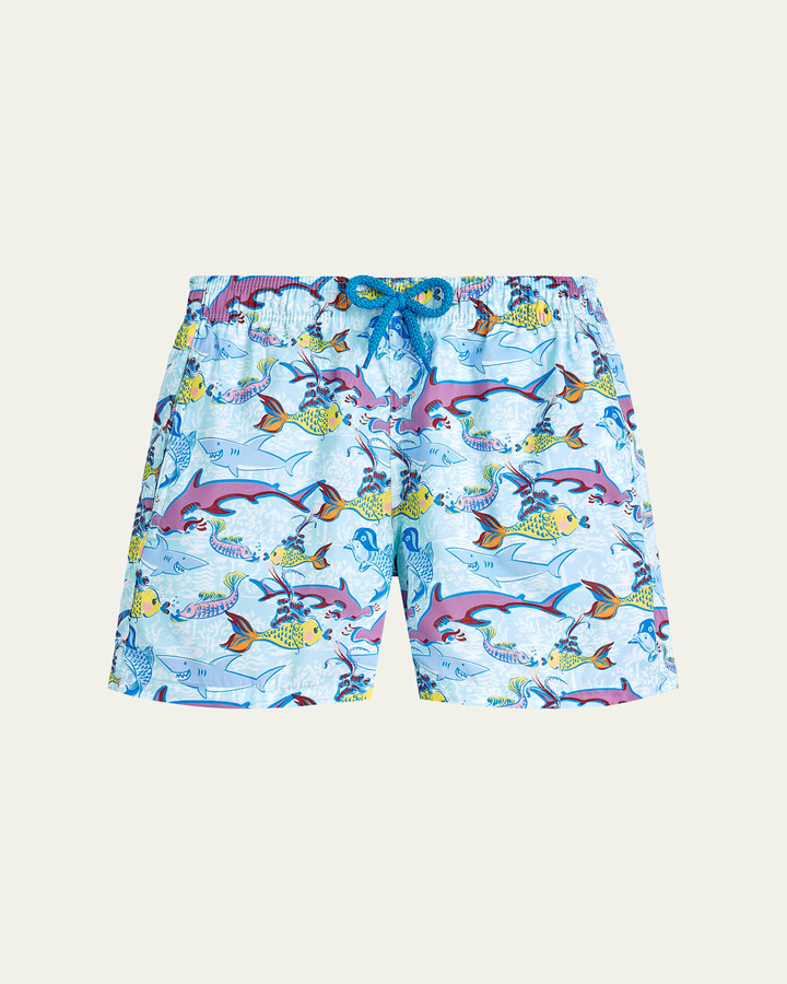 Boy's French Sea History Swim Shorts, Size 2-14