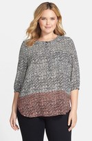 Thumbnail for your product : NYDJ Dip Dye Henley Blouse (Plus Size)