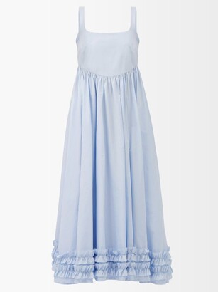 Molly Goddard Ellen Ruffled Cotton-poplin Dress - Light Blue