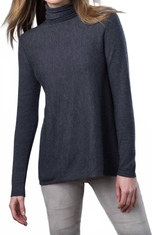 Kinross Worsted Funnel Sweater In Black