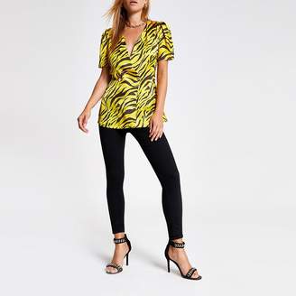 River Island Yellow zebra print blouse