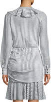 Thumbnail for your product : Veronica Beard Kai Striped Ruffled Shirtdress