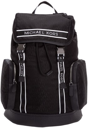 Michael Kors Blue/Black Nylon and Leather Kent Backpack - ShopStyle