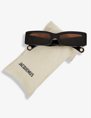 Jacquemus 97 Rectangular-Frame Acetate Sunglasses