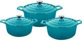 Thumbnail for your product : La Cuisine PRO 6-Piece Cast Iron Round Casserole Set with Enamel Finish in High Gloss Teal